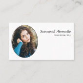 Einfaches benutzerdefiniertes Oval Foto QR Visitenkarte (Vorderseite)