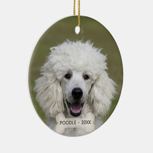 Einfaches benutzerdefiniertes Poodle-Foto Keramik Ornament (Rechts)