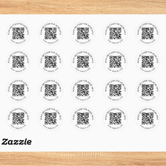 Einfaches benutzerdefiniertes QR-Code-Marketing Runder Aufkleber