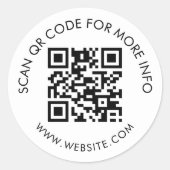 Einfaches benutzerdefiniertes QR-Code-Marketing Runder Aufkleber (Vorderseite)