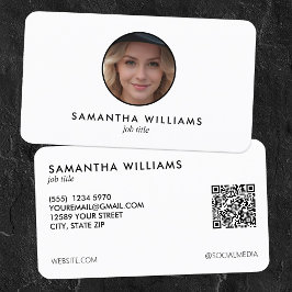 Einfaches, benutzerdefiniertes QR-Foto oder -Logo Visitenkarte