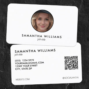 Einfaches, benutzerdefiniertes QR-Foto oder -Logo Visitenkarte