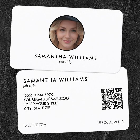 Einfaches, benutzerdefiniertes QR-Foto oder -Logo Visitenkarte