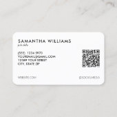 Einfaches, benutzerdefiniertes QR-Foto oder -Logo Visitenkarte (Rückseite)