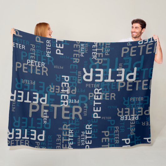 Einfaches benutzerdefiniertes Repetiermuster Blau Fleecedecke (Beispiel)