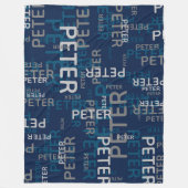 Einfaches benutzerdefiniertes Repetiermuster Blau Fleecedecke (Vorderseite)