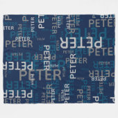 Einfaches benutzerdefiniertes Repetiermuster Blau Fleecedecke (Vorderseite (Horizontal))