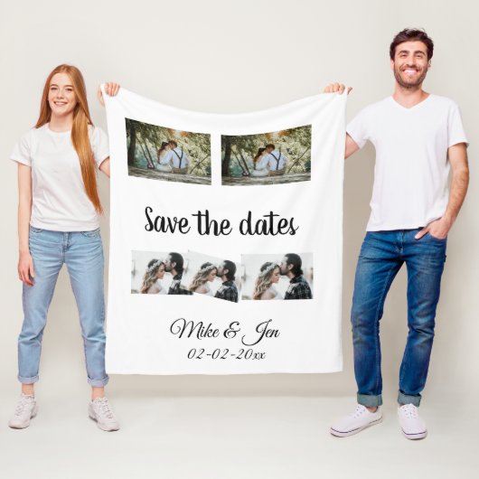 einfaches, benutzerdefiniertes Save the Date Foto- Fleecedecke (Beispiel)