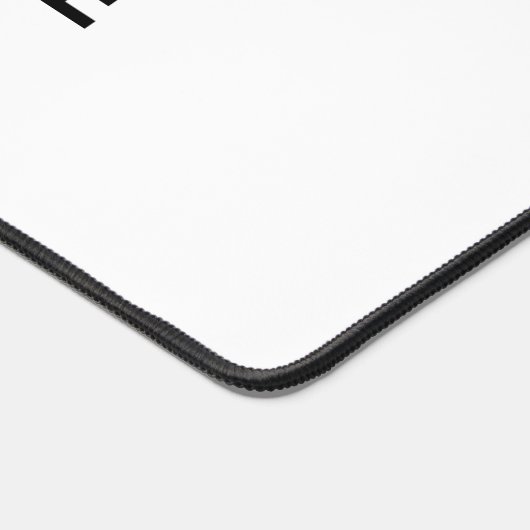 Einfaches, benutzerdefiniertes Schwarz-Weiß-Logo-G Schreibtischunterlage (Ecke)