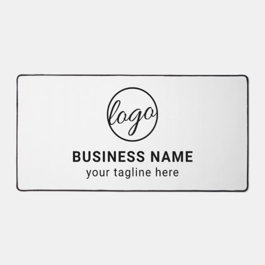 Einfaches, benutzerdefiniertes Schwarz-Weiß-Logo-G Schreibtischunterlage (Vorderseite)