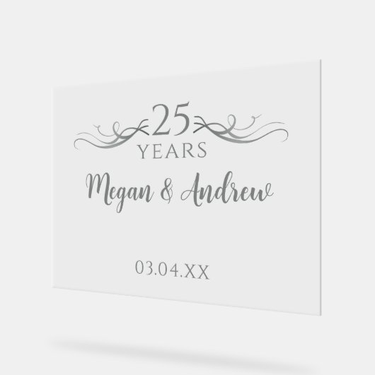 Einfaches benutzerdefiniertes Skript 25. Hochzeits Acrylschild (Winkel)