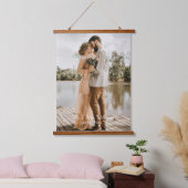 Einfaches benutzerdefiniertes Skript-Hochzeitsgeda Wandteppich Mit Holzrahmen (Schlafzimmer)