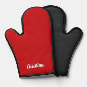Einfaches, benutzerdefiniertes Skriptmonogramm rot Ofenhandschuh (Vorderseite/Rückseite)
