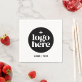 Einfaches, benutzerdefiniertes Textlogo mit Marken Serviette (Beispiel)