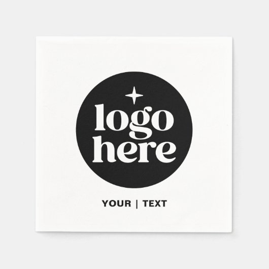Einfaches, benutzerdefiniertes Textlogo mit Marken Serviette (Vorderseite)