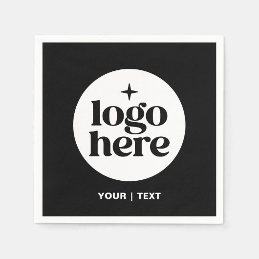 Einfaches benutzerdefiniertes Textlogo mit Markenn Serviette (Vorderseite)