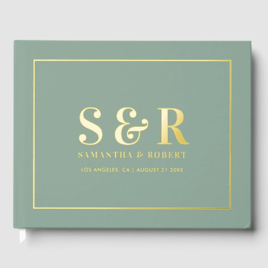 Einfaches benutzerdefiniertes Typografie-Design au Gästebuch (Vorderseite)