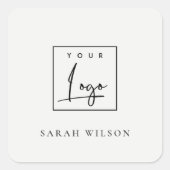 Einfaches, benutzerdefiniertes Werbelogo Quadratischer Aufkleber (Vorderseite)