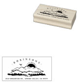 Einfaches Bergtal Rustikale Familienhausadressen Gummistempel (Stempel)