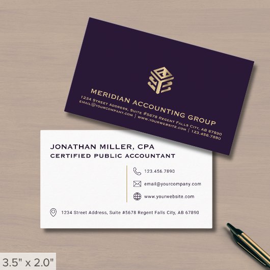 Einfaches Beruflich Luxus-Logo Visitenkarte