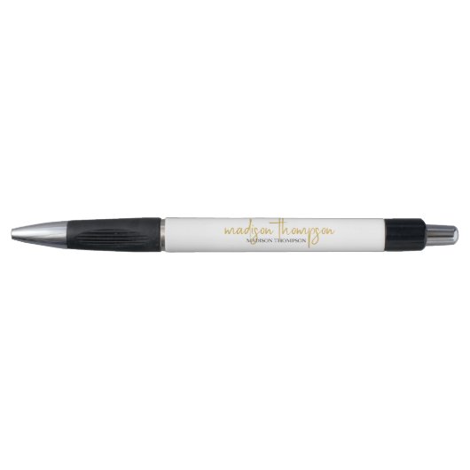 Einfaches Beruflich Luxus-White-Gold-Script Kugelschreiber (Vorderseite)