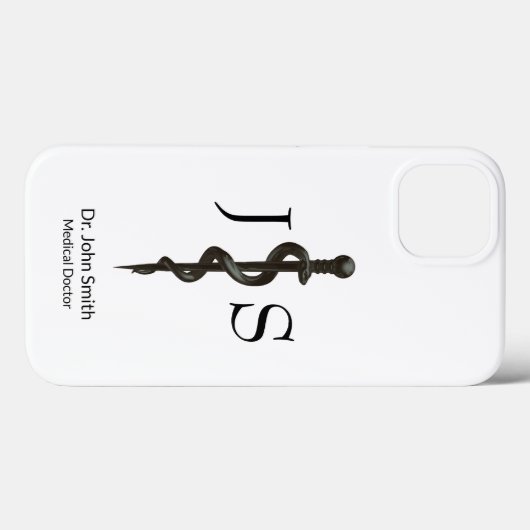 Einfaches Berufliches Asclepius Schwarz-weiß Case-Mate iPhone Hülle (Rückseite (Horizontal))