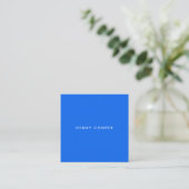 Einfaches Berufliches Cobalt Blue Quadratische Visitenkarte (Stehend Vorderseite)