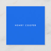 Einfaches Berufliches Cobalt Blue Quadratische Visitenkarte (Vorderseite)