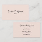 Einfaches Berufliches, elegantes rosa Skript Visitenkarte (Vorne/Hinten)