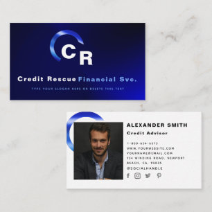 Einfaches Berufliches Foto für das Blue-Logo Visitenkarte