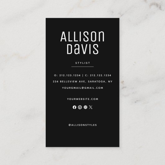 Einfaches Berufliches Foto Visitenkarte (Rückseite)