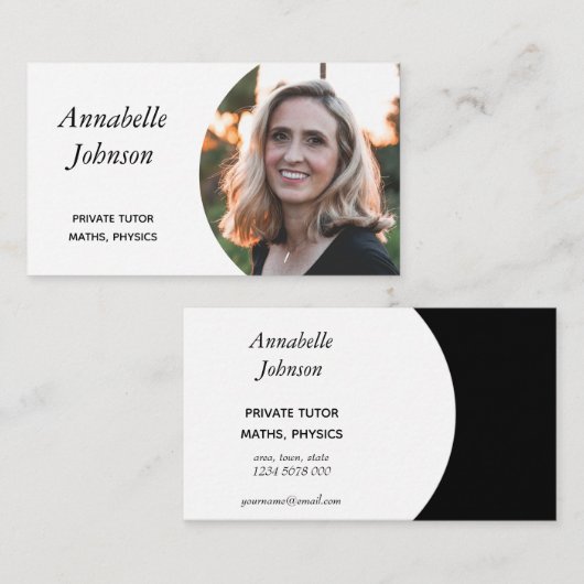 einfaches berufliches Foto Visitenkarte (Vorne/Hinten)