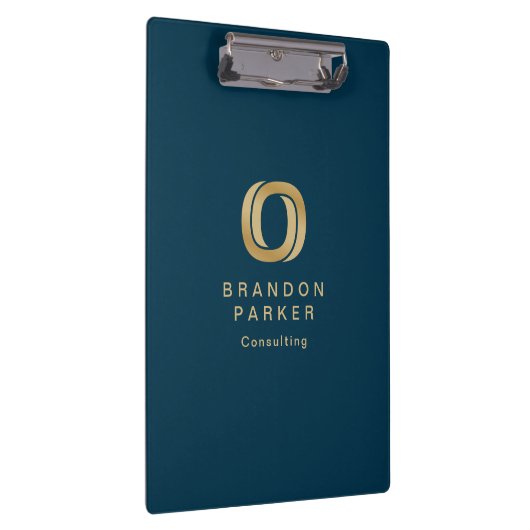 Einfaches Berufliches Gold-Business-Logo für Navy Klemmbrett (Rechts)