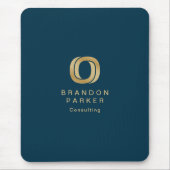 Einfaches Berufliches Gold-Business-Logo für Navy Mousepad (Vorne)