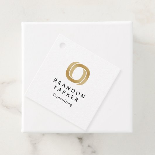 Einfaches Berufliches Gold-Logo auf Schwarz Geschenkanhänger (Beispiel)