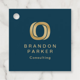 Einfaches Berufliches Gold-Logo auf Schwarz Geschenkanhänger