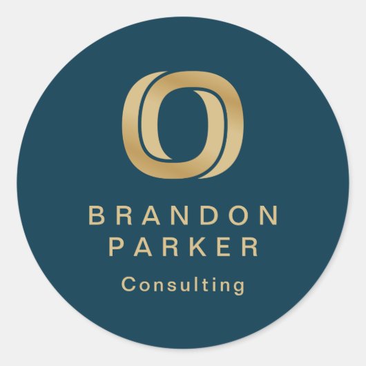 Einfaches Berufliches Gold-Logo für die Marine Runder Aufkleber (Vorderseite)