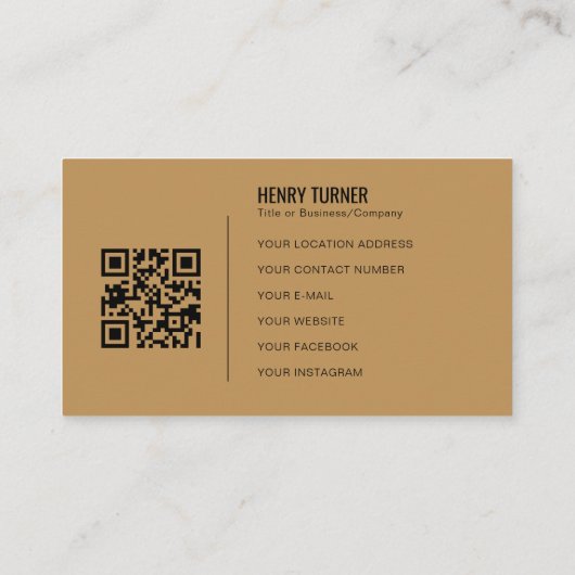 Einfaches Berufliches Logo QR Code Gold Company Visitenkarte (Rückseite)