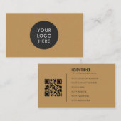 Einfaches Berufliches Logo QR Code Gold Company Visitenkarte (Vorne/Hinten)