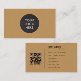 Einfaches Berufliches Logo QR Code Gold Company Visitenkarte