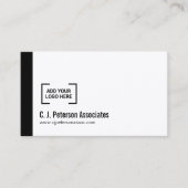 Einfaches berufliches Logo Schwarz-weiß QR-Code Visitenkarte (Vorderseite)