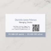 Einfaches berufliches Logo, silbergrauer QR-Code Visitenkarte (Rückseite)