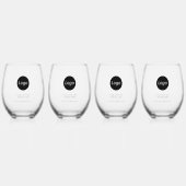 Einfaches Berufliches Logo Weinglas Ohne Stiel (Vorderseite)