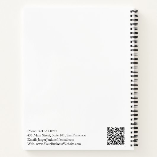 Einfaches Berufliches Minimal Modernes Business Notizblock (Rückseite)