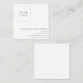 Einfaches Berufliches Minimal Square-Logo Quadratische Visitenkarte (Vorne/Hinten)