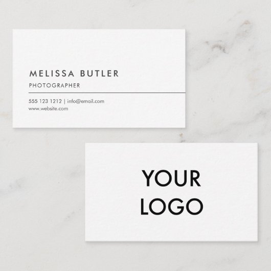 Einfaches berufliches Minimalistisches Logo Visitenkarte (Vorne/Hinten)