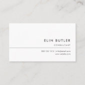 Einfaches berufliches Minimalistisches Weiß Visitenkarte (Vorderseite)