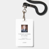 Einfaches Berufliches Mitarbeiter-ID-Abzeichen mit Ausweis (Vorderseite mit Lanyard)