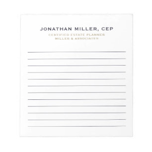 Einfaches Berufliches Notepad Notizblock