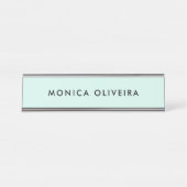 Einfaches berufliches Pastellgrün Schreibtischnamensplakette (Vorderseite )